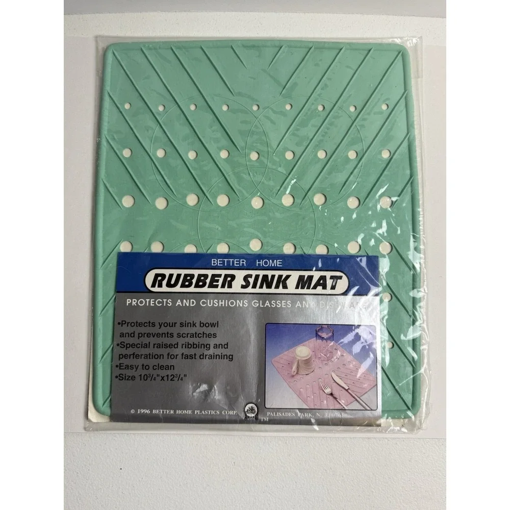 Vintage Better Home Rare Mint Green Rubber Sink Mat  Strainer mat 1996